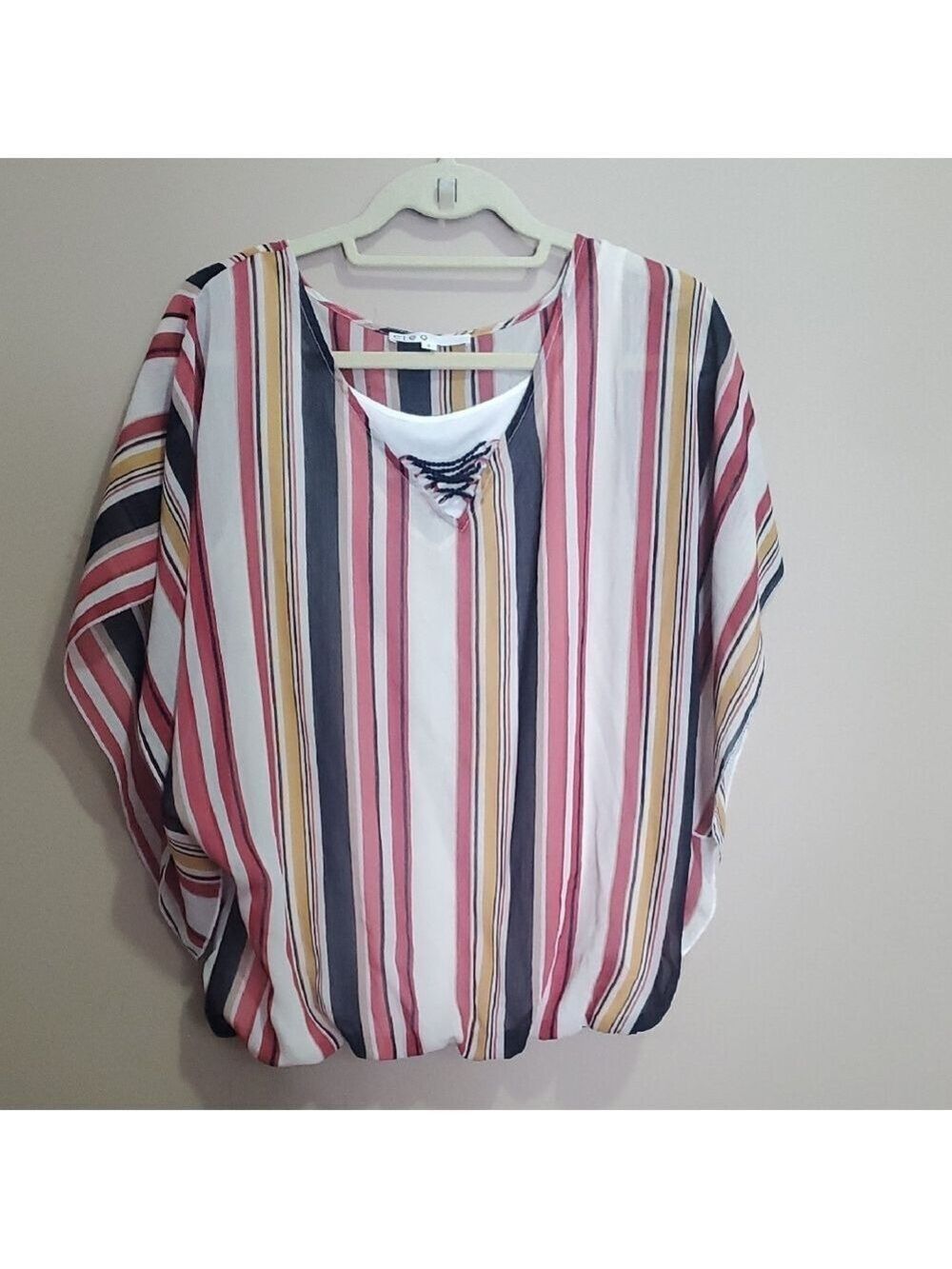 Cleo Multicolor Striped Blouse Size Medium